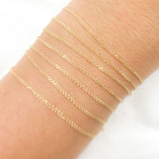 14K Solid Gold Wheat Chain Necklace
